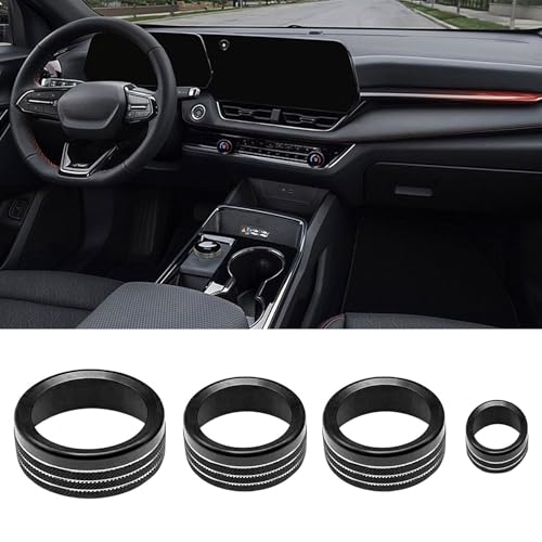 AC Volume Shift Knob Cover for Chevrolet Chevy Equinox 2025 2026 Interior Accessories Dashboard Cover 4WD Air Conditioner Switch Decor Trim (Black) - color: Black