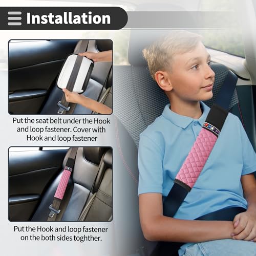Brown Seat Belt Cover Pad Plush 23.5cm Seatbelt Strap Cushion Shoulder Padding 1 Pair - color: Brown
