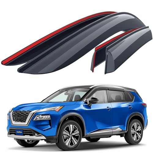 Goodyear Shatterproof Window Deflectors for Nissan Rogue 2021-2026, Tape-on Rain Guards, Window Visors, Vent Deflector Visor, Car Accessories, 4 pcs. - GY008671 - color: For Rogue 21-26