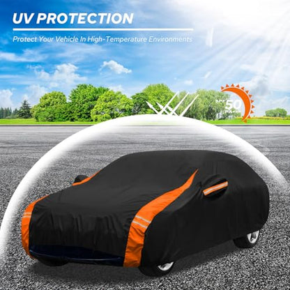 10-Layer Compatible with Tesla Model 3 Car Cover Waterproof All Weather for Automobiles, Outdoor Full Cover Soft Cotton Lining with Door Zipper, Fit for Model 3 2017-2025 - size: Custom Fit for Model 3