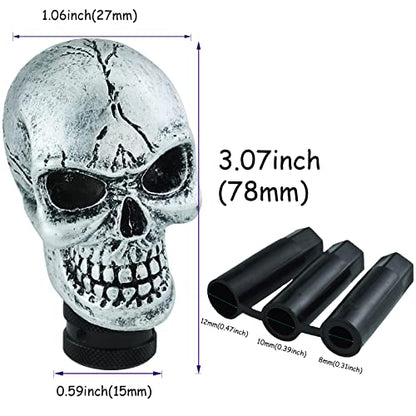 Skull Gear Speed Shift Stick Head Fit Most Cars - color: Silver