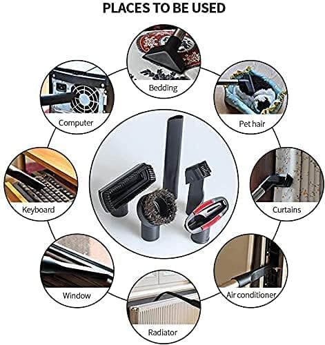 ANBOO Vacuum Attachments Replacement 1 1/4 inch & 1 3/8 inch Brush, Nozzle Crevice Tool, Hardwood Floor Brush for Shop vac Accessories 7pcs - size: 7pcs