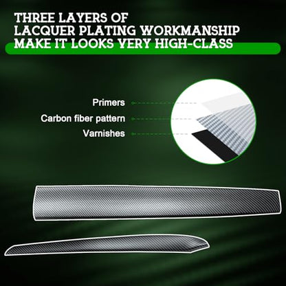 Dashboard Cover Wrap and Front Door Trim Armrest Panel Cover Wrap Compatible with Tesla Model 3(2021-2023) and Model Y(2019-2024) Tesla Interior Cover Trim 4PCS-Matte Carbon Fiber - color: Matte Carbon Fiber