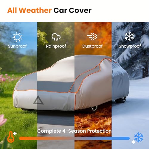 2026 Upgraded Anti-Hail Car Cover, Waterproof All Weather Thickened 5MM EVA Hail Protector, Windproof Reflective Strips with Storage Bag, Universal Fit for 171-190" Sedans (L) - size: L (Fit for 171-190 Inch Sedans)