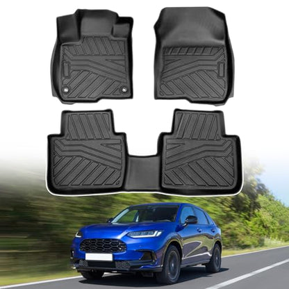 Powerty Floor Mats for 2023 2024 2025 2026 Honda HR-V HRV Accessories All Weather Floor Liner 3D TPE 1st & 2nd Row Floor Mat Heavy-Duty Floor Liners - size: 4)Honda HR-V｜23-26｜1st & 2nd Row