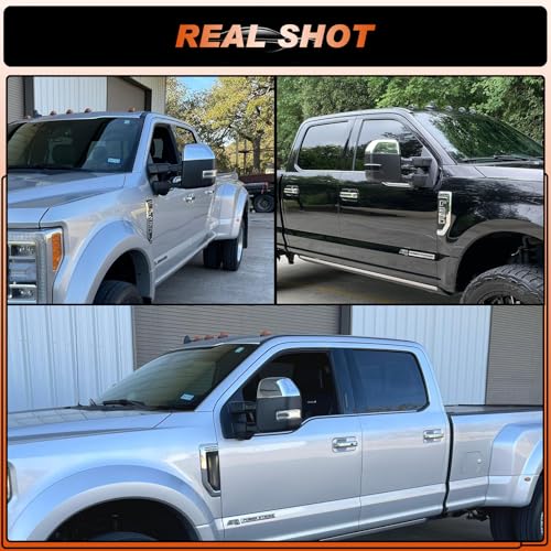 ACLONG Chrome Tow Mirror Cover Caps Left & Right Rearview Side Mirror Covers Compatible with Ford F250 F350 F450 Super Duty 2017-2024 Replaces HC3Z-17D743-AA-1 Pair - size: Fit for Ford F250 F350 F450 2017-2024-Chrome