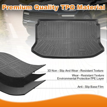 Trunk Liner for 2020-2025 Hyundai Venue 3D Custom Fit All-Weather TPE Material Waterproof Car Cargo Liner Mat, Black - color: 2020-2025 Hyundai Venue