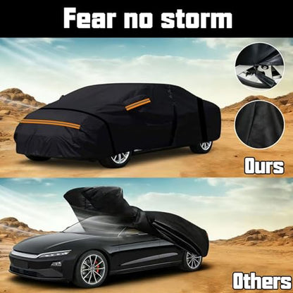 Car Cover Waterproof All Weather Custom Fit for F-ord Mustang 1994-2025 Rain Hail Sun Protector Car Cover with Door Zipper - size: Fit for F-ord Mustang 1994-2025