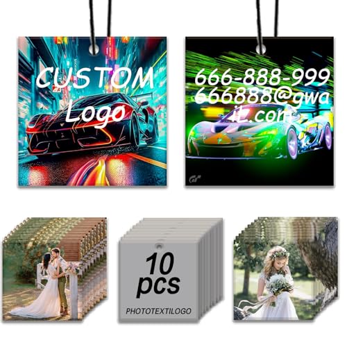 Bulk 10-100Pcs Custom Photo Car Air Freshener – Double-Sided Personalized Hanging Decor for Rear View Mirror, Long-Lasting Fragrance Ornament, Unique Gift for Car Owners (Square) - color: Square