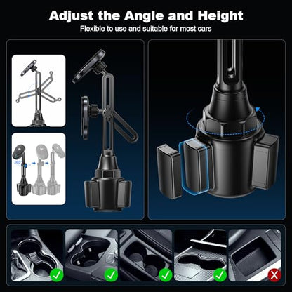 for Qi2 15W Wireless MagSafe Car Mount Charger Cup Phone Holder,15W Fast Charging Charger Phone Holder Mount for iPhone Air/17/16/15/14/13/12, Galaxy S25, Fast Charging for Magnetic iPhone Accessories