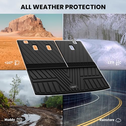 LASFIT Cargo Mat with Backrest Mat for Honda Pilot 2023 2024 2025 2026, Split & One-piece Foldable Seating TPE Custom Fit Trunk Mat Cargo Liner with Seatback Mat Accessories, Black - style: 3）For Honda Pilot | 2023-2026 | Trunk Mat