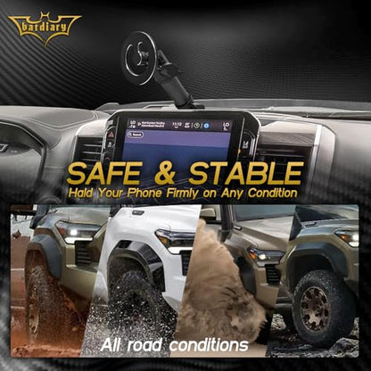 Ram 1500 Magnetic Phone Mount Compatible with 2019-2026 2021 2022 2023 2024 2025 Dodge Ram 1500 2500 3500 TRX Accessories Carbon Fiber Metal Cell Phone Holder Dash Mount No-Drill installation