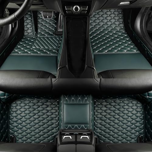 Customize All-Weather Protection Luxury Leather Floor Mats for Cars, SUVs, and Trucks According to Automotive Model (3D Green Floor Mats) - color: 3D Green Floor Mats