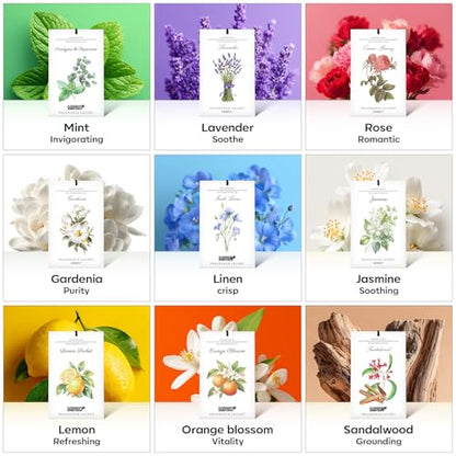 MYARO 12 Pack Fresh Linen Scented Sachets for Drawer, Closet & Car Air Freshener Bags | Odor Eliminator & Fabric Refresher | Crisp, Clean Home Fragrance Gift Set - color: Linen