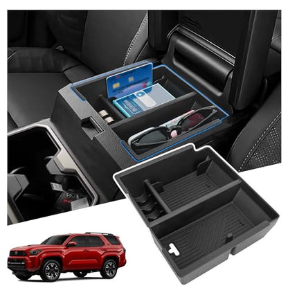 Center Console Organizer Compatible with 2025-2026 Toyota 4Runner (6th Gen) Interior Accessories, Armrest Storage Box Glove Organizer Tray Insert with Coin and Sunglasses Holder - size: Center Console Organizer