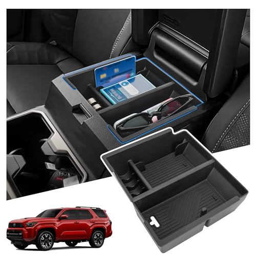 Center Console Organizer Compatible with 2025-2026 Toyota 4Runner (6th Gen) Interior Accessories, Armrest Storage Box Glove Organizer Tray Insert with Coin and Sunglasses Holder - size: Center Console Organizer