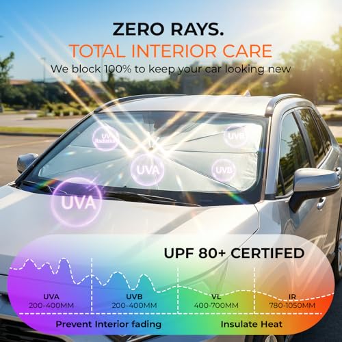 [2026 Upgraed] DooGooCoo Windshield Sun Shade Umbrella for Toyota Tacoma [100% Sunlight Blocked, Ice Crystal Cool] Sunshade for Car Windshield for Tacoma Sun Shade 2016-2026, Custom Fit for Tacoma. - size: For Toyota Tacoma 2016-2026