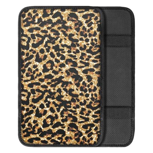 Dreaweet Cheetah Print Car Accessories Car Center Console Cover Universal Car Armrest Cover Pad Soft Comfortable Center Console Cover Replacement - color: Cheetah Print
