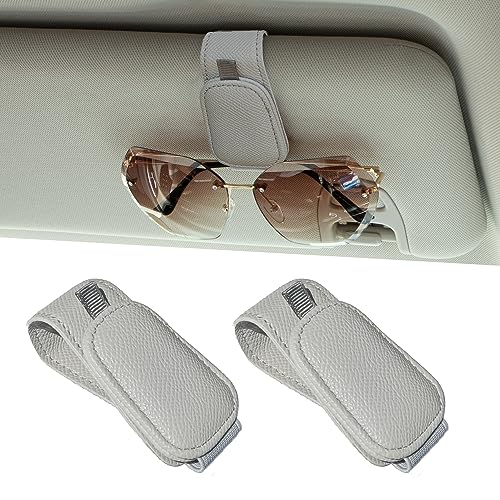 Yuoyar 2 Packs Magnetic Sunglass Holder for Car Visor - Universal Sunglasses Clip for Different Size Eyeglasses - Convenient Interior Car Accessories (Grey) - color: Grey, size: 2pcs
