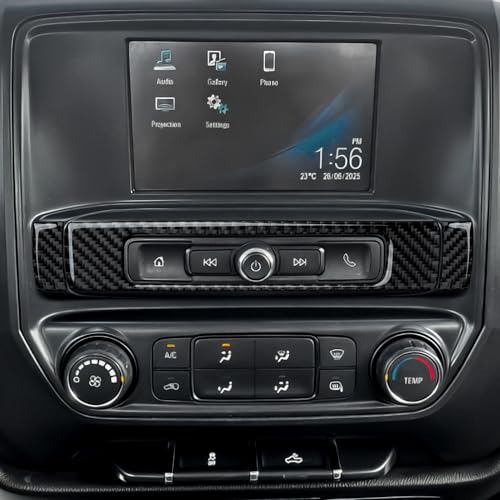 Car Radio Sticker Carbon Fiber Decal Cover Interior Trim for Chevrolet Silverado/GMC Sierra 1500 2500HD 3500HD 2014-2018 Accessories - color: Radio
