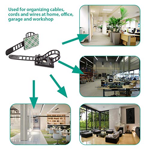 25 Pieces Desk Wire Organizer Cable Ties Zip Ties Adhesive Cord Clips Cable Management Cord Keeper Desk Wire Management - size: 25 Pieces