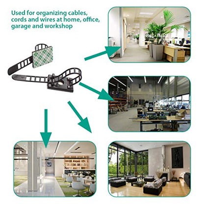 25 Pieces Desk Wire Organizer Cable Ties Zip Ties Adhesive Cord Clips Cable Management Cord Keeper Desk Wire Management - size: 25 Pieces