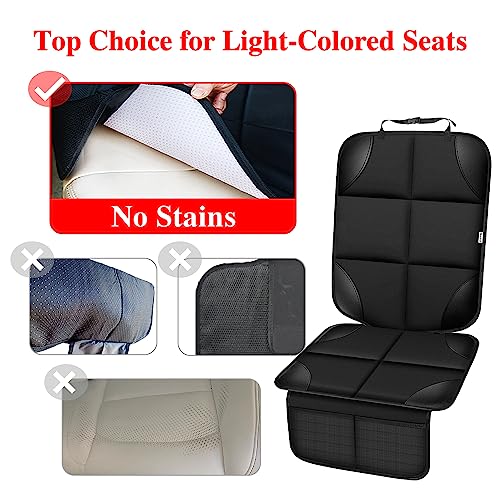 Meolsaek Car Seat Protector for Child Car Seat, Durable 600D Fabric Waterproof Car Seat Cover with Thick Pad Non-Slip Backing，No Imprints (Black 2pcs) - color: Black 2pcs