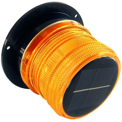 Solar Warning Beacon Light, Yellow Magnetic LED Signal Light with 4 Flashing Modes, IP65 Waterproof, Ideal for Forklifts, Trucks, Roadside Assistance, Boat, Yacht, Hazard Warning Buoys - color: Yellow light