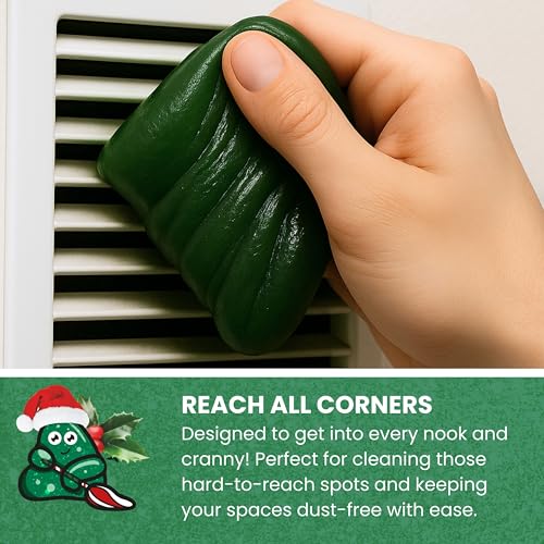 Slime Buddies Car Cleaning Gel Putty - Pine Scented Interior Detailing Tool for Cup Holders, Air Vents & Keyboard - Reusable Auto Detailing Accessories - Dust Remover Goop - color: 01 Pack Pine