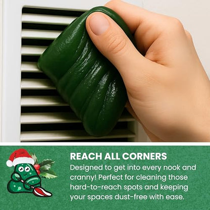Slime Buddies Car Cleaning Gel Putty - Pine Scented Interior Detailing Tool for Cup Holders, Air Vents & Keyboard - Reusable Auto Detailing Accessories - Dust Remover Goop - color: 01 Pack Pine