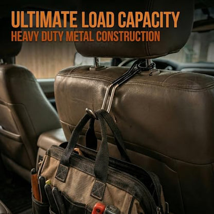 Hard Hat Holder for Truck, Hard Hat Hanger for Truck, Car Seat Hooks for Headrest, Organizer for Safety Vest, Jackets, and Bags, 6.1 x 1.72 in