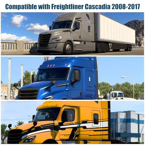 Side Window Sun Shade for Freightliner Cascadia 2008-2017, Custom Fit 210T Reflective Sunshade for Semi Truck, 6-Layer Heat Insulation Privacy Protector, Block 99% UV Rays, 2PCS - size: Freightliner Cascadia 2008-2017