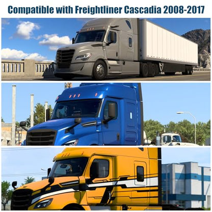 Side Window Sun Shade for Freightliner Cascadia 2008-2017, Custom Fit 210T Reflective Sunshade for Semi Truck, 6-Layer Heat Insulation Privacy Protector, Block 99% UV Rays, 2PCS - size: Freightliner Cascadia 2008-2017