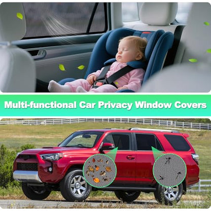 2011-2023 4Runner Window Shades -Car Window Shade for Baby and Driver, Breathable Mesh Car Privacy Curtains for Side Windows, UV Protection and Heat Insulation for Road Trips, Napping - size: 4Runner(2011-2023)4PCS
