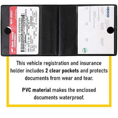 CANOPUS Car Registration and Insurance Holder, Car Document Holder, Vehicle Registration and Insurance Card Holder, Wallet for Auto, Trailer, Motorcycle, Truck, Vehicle Paperwork Organizer (2 Pack) - size: Jeep
