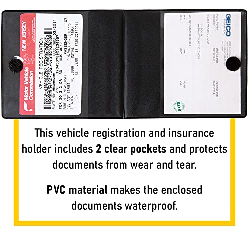 CANOPUS Car Registration and Insurance Holder, Car Document Holder, Vehicle Registration and Insurance Card Holder, Wallet for Auto, Trailer, Motorcycle, Truck, Vehicle Paperwork Organizer (2 Pack) - size: Motorcycle