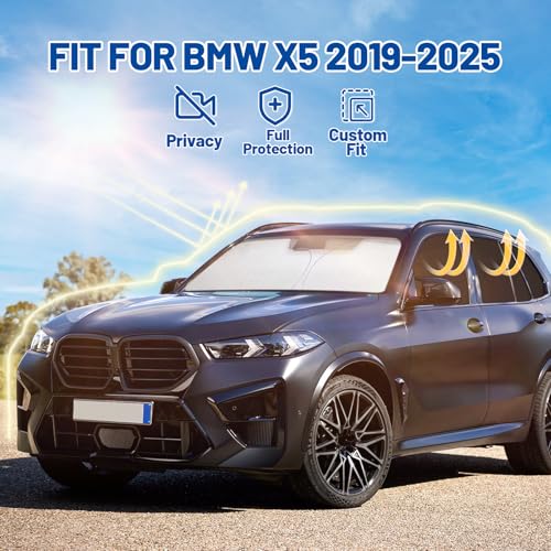 Car Window Shades for BMW x5 2019-2025 Accessories - Full Set 10PCS Side Window Sunshades with Memory Frame & Blackout Fabric, Privacy UV Shield for Camping/Travel - size: Fit for BMW x5 2019-2025