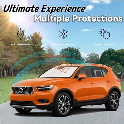 Windshield Sun Shade for 2019-2025 2026 Volvo XC40, Car Front Window Sunshade with 240T Sun Visor Protector Blocks UV Rays Heat Sun Shield Accessories - size: For Audi A4 2017-2025