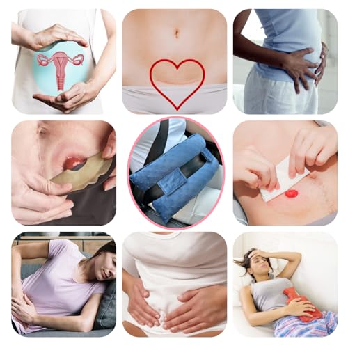 Hysterectomy Seatbelt Pillow Hysterectomy Recovery Must Haves Post Surgery Abdominal Pillows with Ice/Hot Pocket for Tummy Tuck C-Section Recovery Gifts Minky Dot Denim Blue - color: Minky Dot Denim Blue