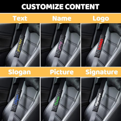 Personalized Seat Belt Cover Pads 1PCS Soft Customized Text Auto Seat Belt Strap Shoulder, More Comfortable Driving, Suitable for Car Seat Belt, Backpack, Shoulder Bag - color: 1PCS