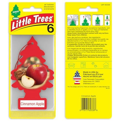 LITTLE TREES Car Air Freshener | Hanging Tree Provides Long Lasting Scent for Auto and Home | 24 Air Fresheners |Cinnamon Apple - color: Cinnamon Apple