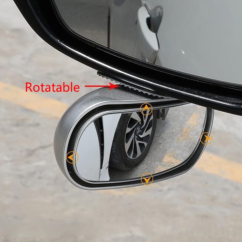 Blind Spot Car Mirror Rectangular,Adjustable Blindspot Convex Wide Angle Side Rearview Mirror for Cars Trucks SUV - color: Sliver 1 Piece