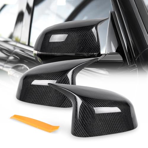 Real Carbon Fiber Mirror Cover Cap Trim Compatible with BMW X3 G01 X4 G02 X5 G05 Door Rearview Mirror Cover Car Accessories Decorative, 1pair(Left-Right) (for BMW G01) - color: for BMW G01
