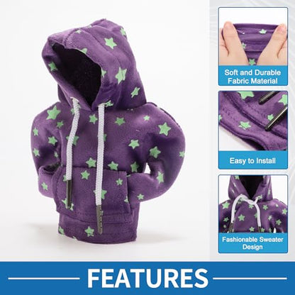 Universal Shift Knob Cover Star Glow in the Dark Pattern Gearstick Hoodie Shifter Lever Knob Hoodie for Car RV Truck SUV Fabric Purple - color: Purple