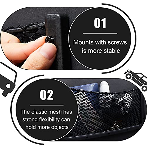 Frienda 4 Pcs Car Storage Net Bag, ABS Plastic Framed Mesh Net Holder, Phone & Cargo Organizer with Screws for Auto, Rv, Boat, Truck Pocket Storage (16 x 8 Inch) - size: 16 x 8 Inch