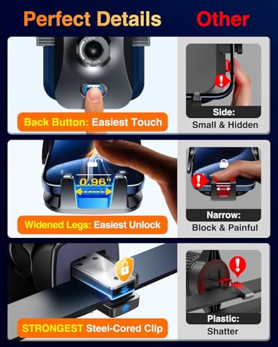 VANMASS【85+LBS Strongest Suction & Military-Grade Ultimate Car Phone Mount【Patent & Safety Certs】 Cell Phone Holder for Dash Windshield Vent for iPhone 17 Pro Max Automobile Accessory Kits,Ink Black - color: Ink Black
