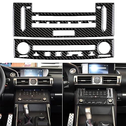 NVCNX Car Dashboard CD Panel Dash Cover Decal Compatible with Lexus IS250 2014 2015 / IS200t 2016 2017 / IS300 2016-2020 / IS350 2014-2020 Carbon Fiber Interior Trim Accessories Black - A - color: CD Panel - a