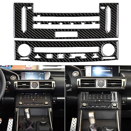 NVCNX Car Dashboard CD Panel Dash Cover Decal Compatible with Lexus IS250 2014 2015 / IS200t 2016 2017 / IS300 2016-2020 / IS350 2014-2020 Carbon Fiber Interior Trim Accessories Black - A - color: CD Panel - a