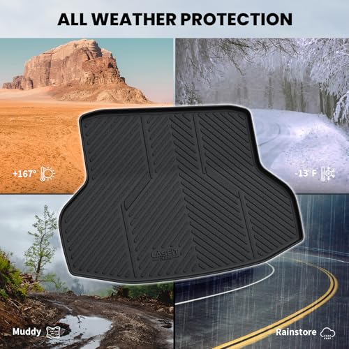 LASFIT Trunk Mat for Honda Civic Sedan 2016-2021, All Weather TPE Custom Fit Trunk Liner Trunk Tray Cargo Mat Cargo Liner Cargo Tray (Not for Hatchback/Coupe) - style: 1）For Honda Civic | 2016-2021 | Trunk Mat