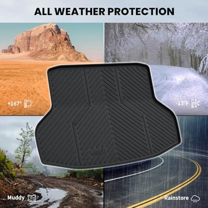 LASFIT Trunk Mat for Honda Civic Sedan 2016-2021, All Weather TPE Custom Fit Trunk Liner Trunk Tray Cargo Mat Cargo Liner Cargo Tray (Not for Hatchback/Coupe) - style: 1）For Honda Civic | 2016-2021 | Trunk Mat